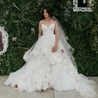 Flower-appliqued Wedding Gown Wedding Dress, Floral Flowers Wedding Gown Bridal Dress - Thumbnail 4