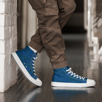 Shell blue Mens teal high top canvas shoes ( Only Available in select countries ) - Thumbnail 1