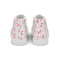 Alphabets Womens white high top canvas shoes ( Only Available in select countries ) - Thumbnail 1