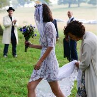 Simple Sheath Lace Wedding Dress Bridal Gown Wedding Gown - Thumbnail 1