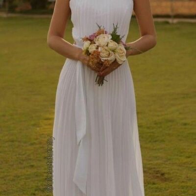 Simple a line wedding dress bridal gown wedding gown