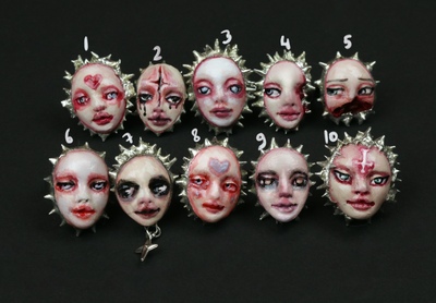 Adjustable Doll Face Rings