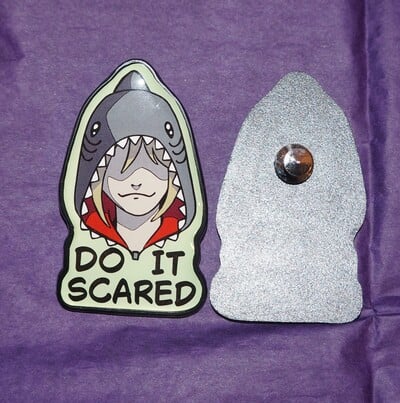 Do It Scared enamel pin