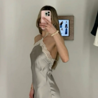 Hater Fashion Silver Long Satin Evening Dress  - Thumbnail 1