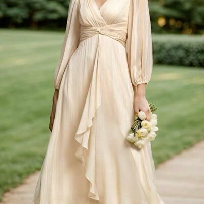 Elegant a line chiffon mother of the bride/groom dress evening formal prom dress