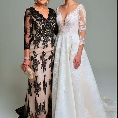 Plus size sheath lace appliques mother of the bride/groom dress evening formal prom dress