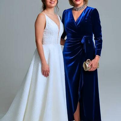 Elegant royal blue sheath mother of the bride/groom dress evening formal prom dress