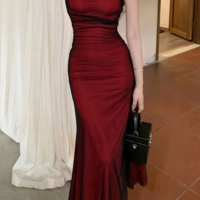 Vintage Spaghetti Strap Tea Length Prom Dresses - Thumbnail 1