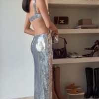 Sexy Silver Sequin Backless Prom Dresses  - Thumbnail 2