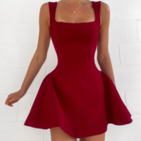 A Line Black Mini Homecoming Dresses - Thumbnail 2