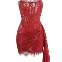 Sexy Black Short Lace Homecoming Dresses - Thumbnail 3