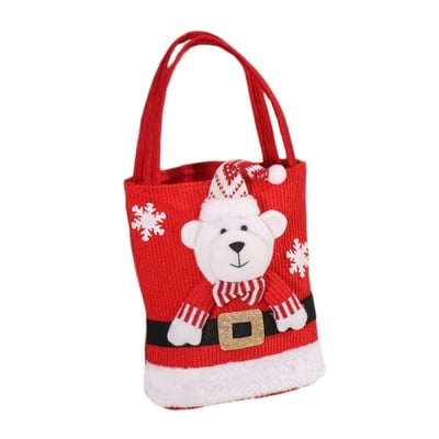 Cute large capacity christmas decorations gift bag kids candy tote bag - Thumbnail 4