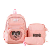 Backpack three sets of large capacity cute cat class backpack - Thumbnail 6