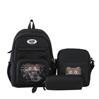 Backpack three sets of large capacity cute cat class backpack - Thumbnail 7