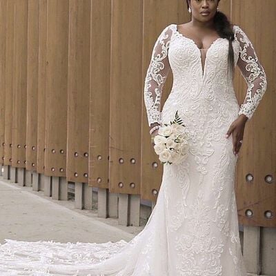 Elegant mermaid lace long sleeve wedding dress bridal gown wedding gown