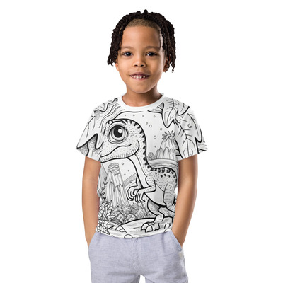 Dingo dinosaur kids crew neck t-shirt