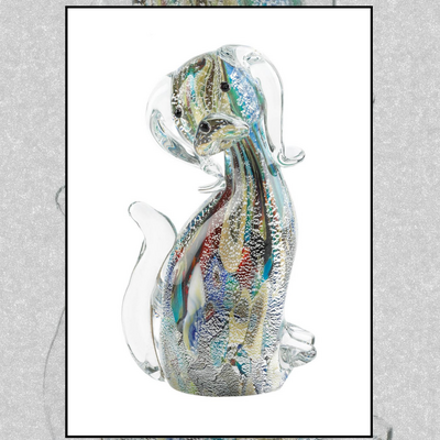 Designer dog art glass