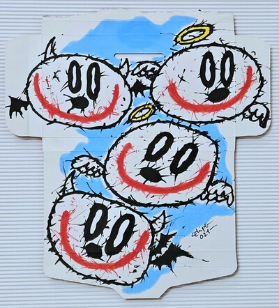 😈😇Drawing by Celipe Perroloco "Demons & Angels" 