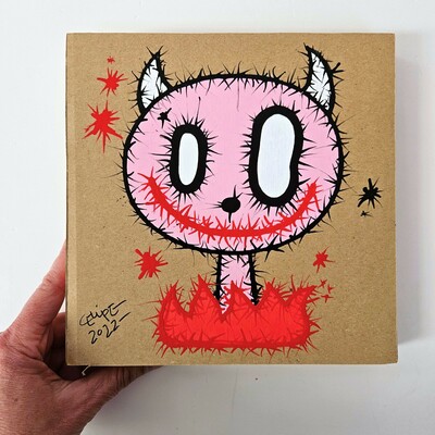 😈😇painting by celipe perroloco "pink demon ii" 