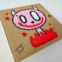 😈😇Painting by Celipe Perroloco "PINK DEMON II"  - Thumbnail 3