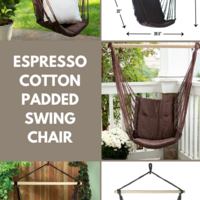 Espresso Cotton Padded Swing Chair - Thumbnail 1