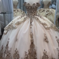 Off Shoulder Ball Gown A-Line Quinceanera Dress Sweet 16 Dress - Thumbnail 1