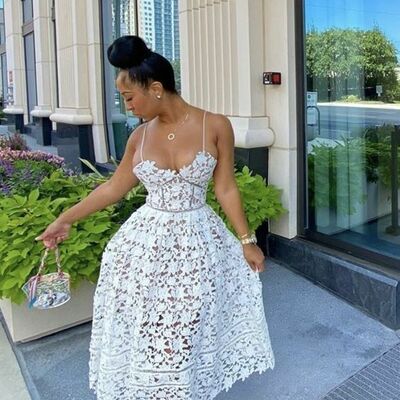 Sexy a line lace african girls prom dress party gown evening dress - Thumbnail 3