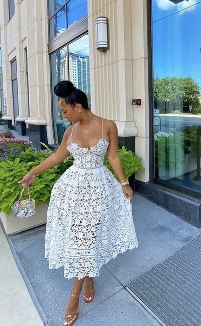 Sexy A Line Lace African Girls Prom Dress Party Gown Evening Dress