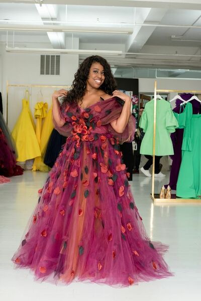 3D Handmade Flowers African Girls Prom Dress Party Gown Evening Dress