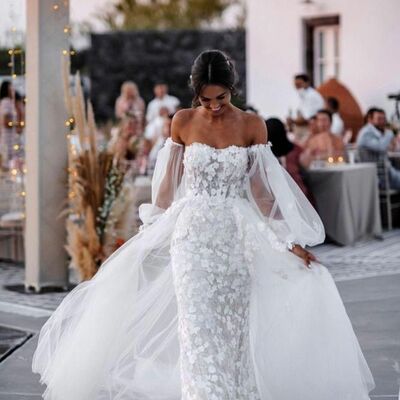 Off the shoulder sheath lace beach boho wedding dress bridal gown wedding gown