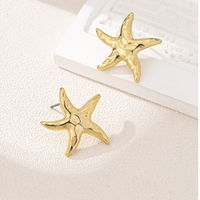 Women Girls Fashion Temperament Casual Exquisite Starfish Stud Earrings - Thumbnail 3