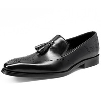 Tassel loafers cowhide men's leather shoes 2 colors - Thumbnail 2
