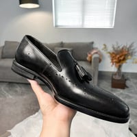 Tassel loafers cowhide men's leather shoes 2 colors - Thumbnail 3