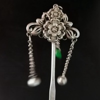 Collection of Chinese handmade Tibetan silver hairpins  - Thumbnail 1