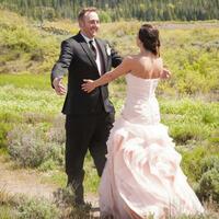 Pink Organza Tiered Wedding Dress Bridal Gown Wedding Gown - Thumbnail 1