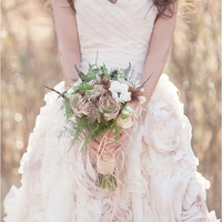 Light Pink Organza Flowers Wedding Dress Bridal Gown Wedding Gown - Thumbnail 2