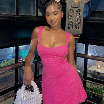 Hot pink backless sequin mini prom dress short homecoming dress - Thumbnail 2