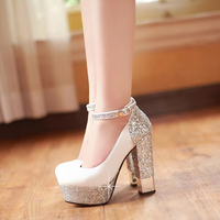 Female New Style Women Pumps Thick Heel Platform Summer Bling platform Shoes High Heels Stripper  - Thumbnail 5