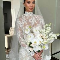 Elegant Mermaid Lace Wedding Dress Bridal Gown Wedding Gown - Thumbnail 1