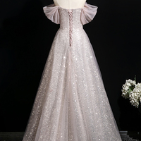 Sparkling Sequins Long Prom Dress, Beautiful A-Line Evening Party Dress - Thumbnail 3