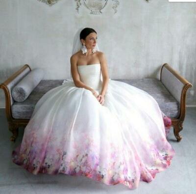 Flowers Floral Ball Gown Beach Boho Wedding Dress Bridal Gown Wedding Gown