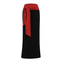Colorblock waist tie sexy high waist hip long skirt - Thumbnail 4