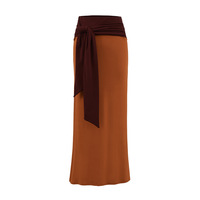 Colorblock waist tie sexy high waist hip long skirt - Thumbnail 1