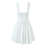 Lace trim slim sexy elegant strappy splicing sleeveless dress - Thumbnail 2