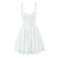 Retro temperament girl sweet and spicy lace lace small flying sleeve slim dress - Thumbnail 1