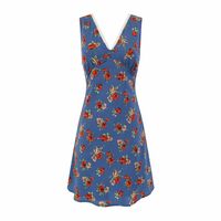 Casual holiday style floral V-neck tie waist dress - Thumbnail 2
