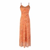 Beach holiday style temperament casual floral print suspender dress - Thumbnail 1