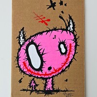 😈😇Drawing by Celipe Perroloco "Pink creature with a delicious smile"  - Thumbnail 1