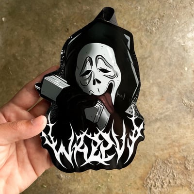 Ghostface wazzup woodcut (all sizes)