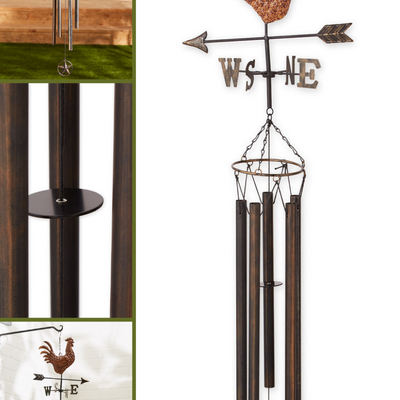 Weathervane windchime  - copper rooster